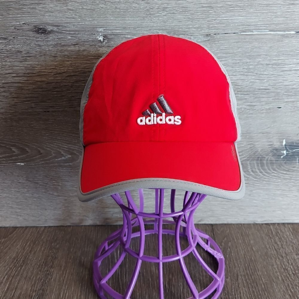 Adidas Adizero Red Gray Lightweight Hat OSFA